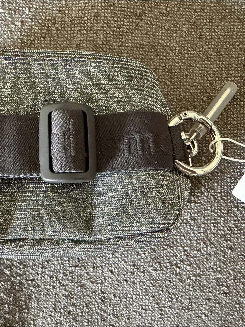 NWT lululemon athletica nano Metallic Black Glitter Cosmetic Pouch